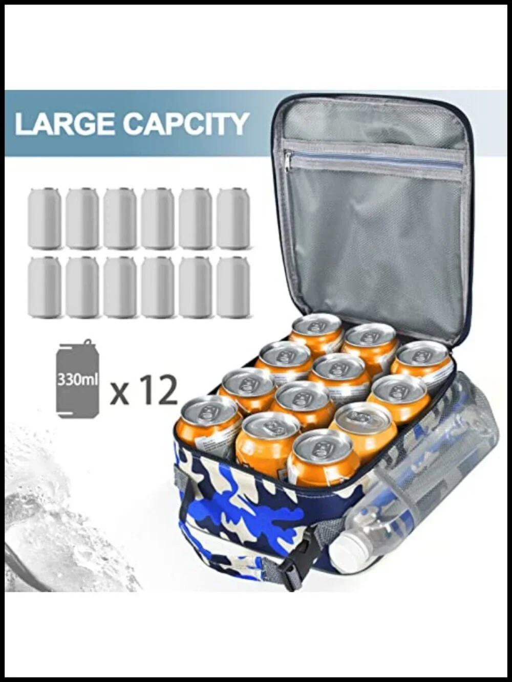 Insulated Lunch Bag Large Capacity Waterproof Oxford Cloth with Detachable